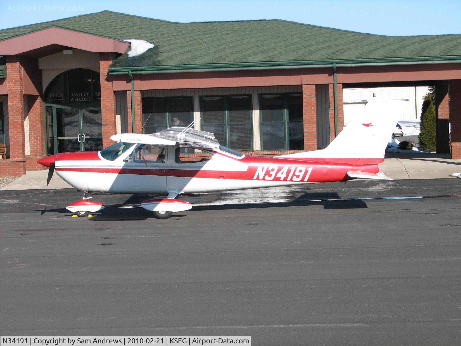 N34191, 1971 Cessna 177B Cardinal C/N 17701689, just wanted its picture taken outside the terminal at Penn Valley