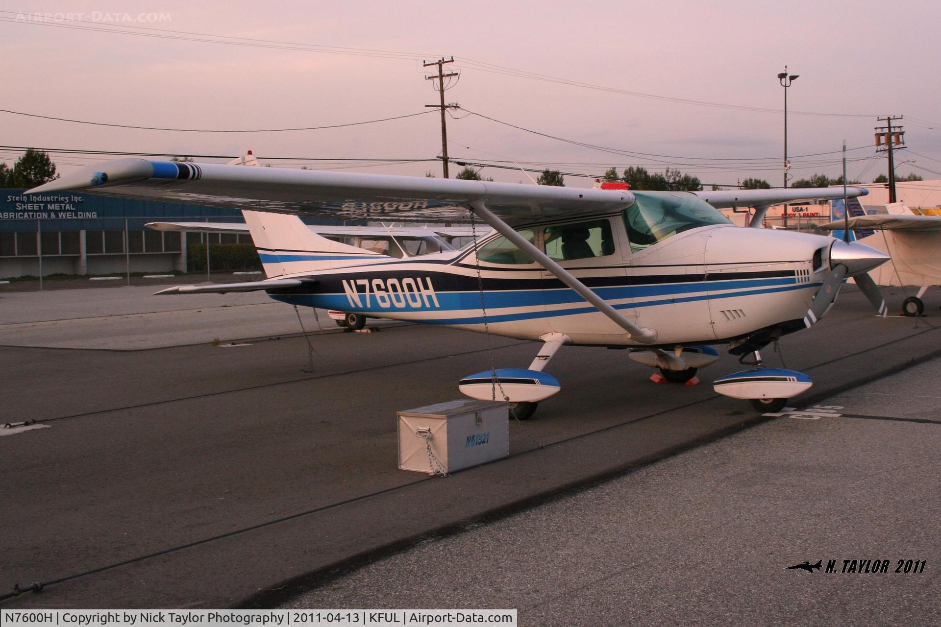 N7600H, 1972 Cessna 182P Skylane C/N 18261288, Sitting in the North side tie downs