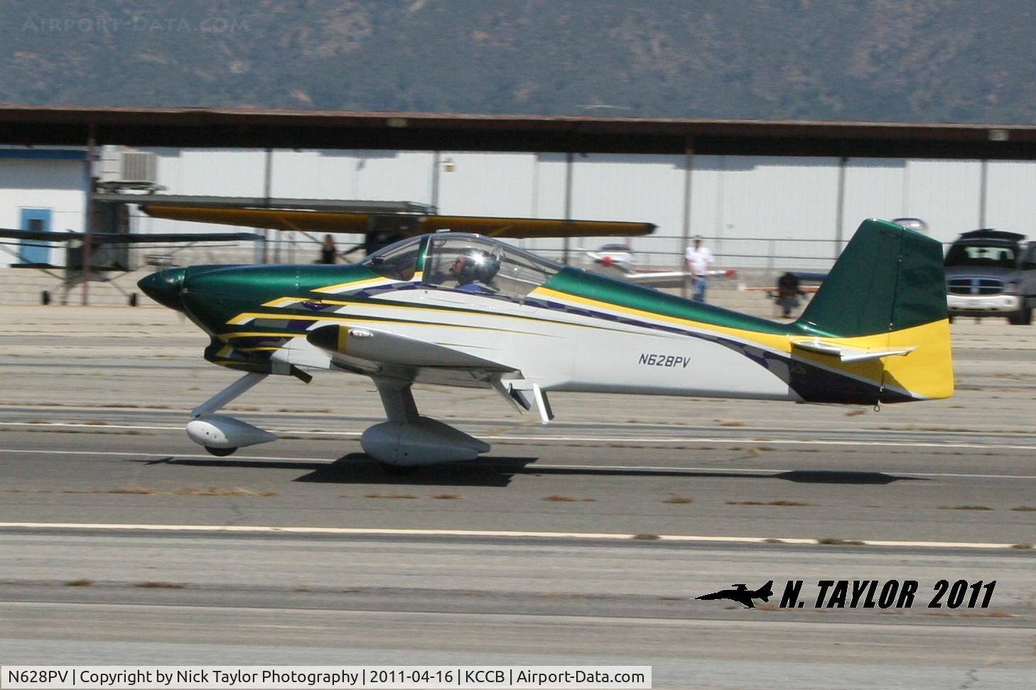 N628PV, 2000 Vans RV-6A C/N 24279, Nicely painted experimental taking off RWY 24