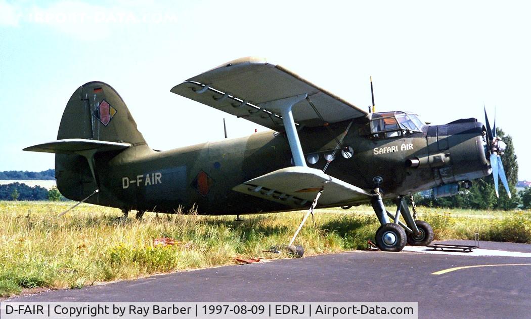 D-FAIR, 1956 Antonov An-2 C/N 172(473)05/1G17205, Antonov An-2S [17247305] (Safari Air) Saarlouis~D 09/08/1997
