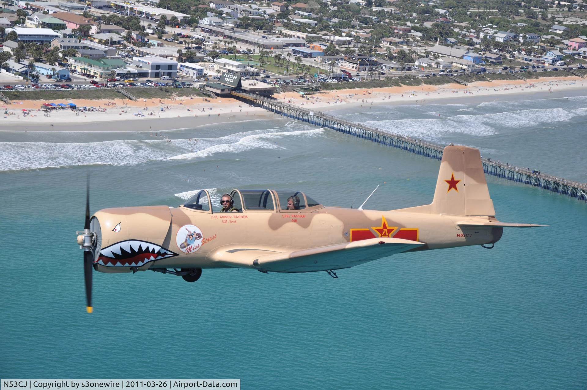 N53CJ, 1972 Nanchang CJ-6A C/N 2432062, Over Flagler Beach