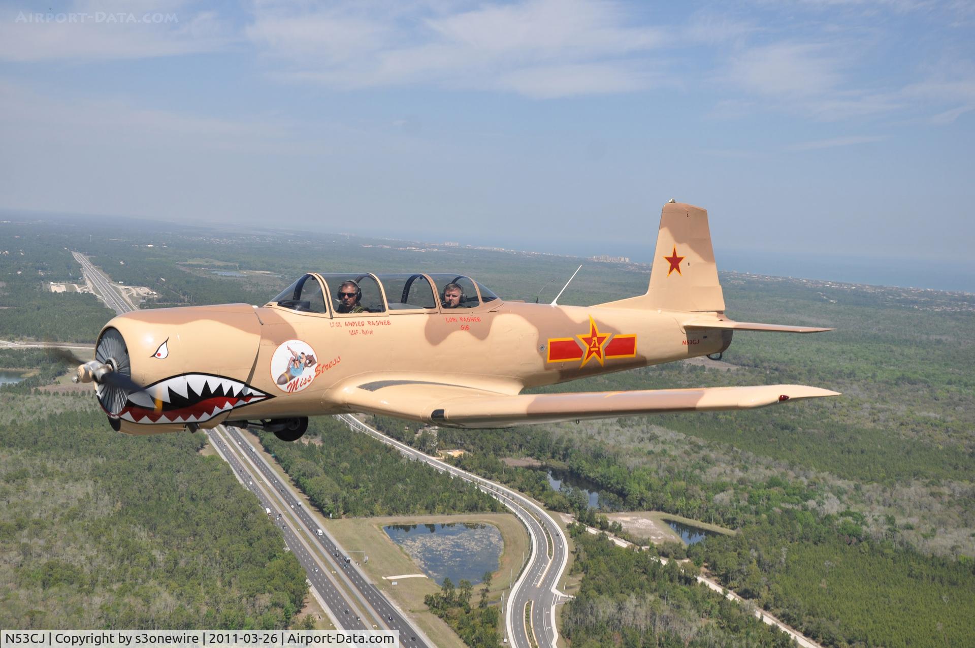 N53CJ, 1972 Nanchang CJ-6A C/N 2432062, Flagler County Florida, over I-95