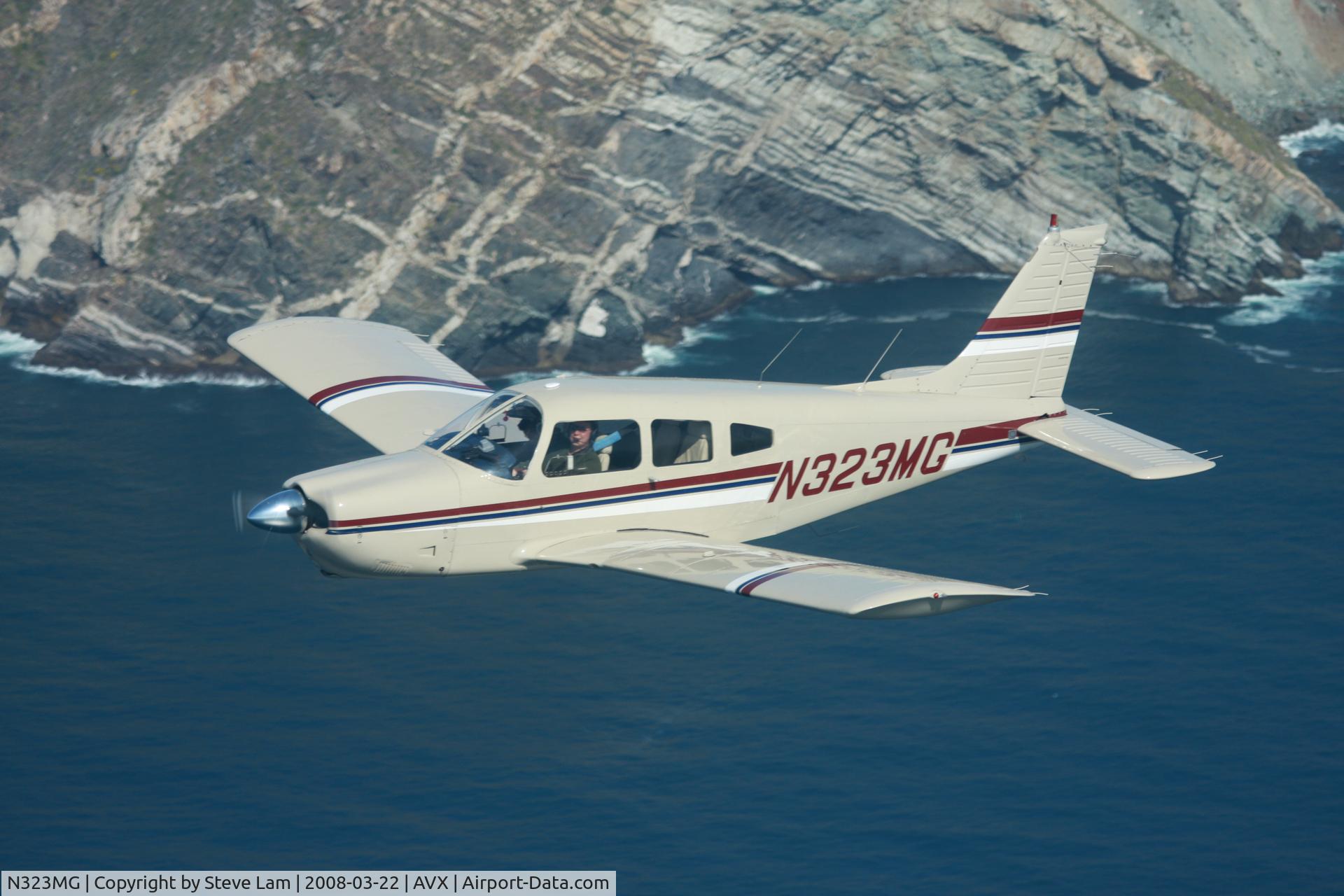 N323MG, 1976 Piper PA-28R-200 C/N 28R-7635256, N323MG over Catalina Island