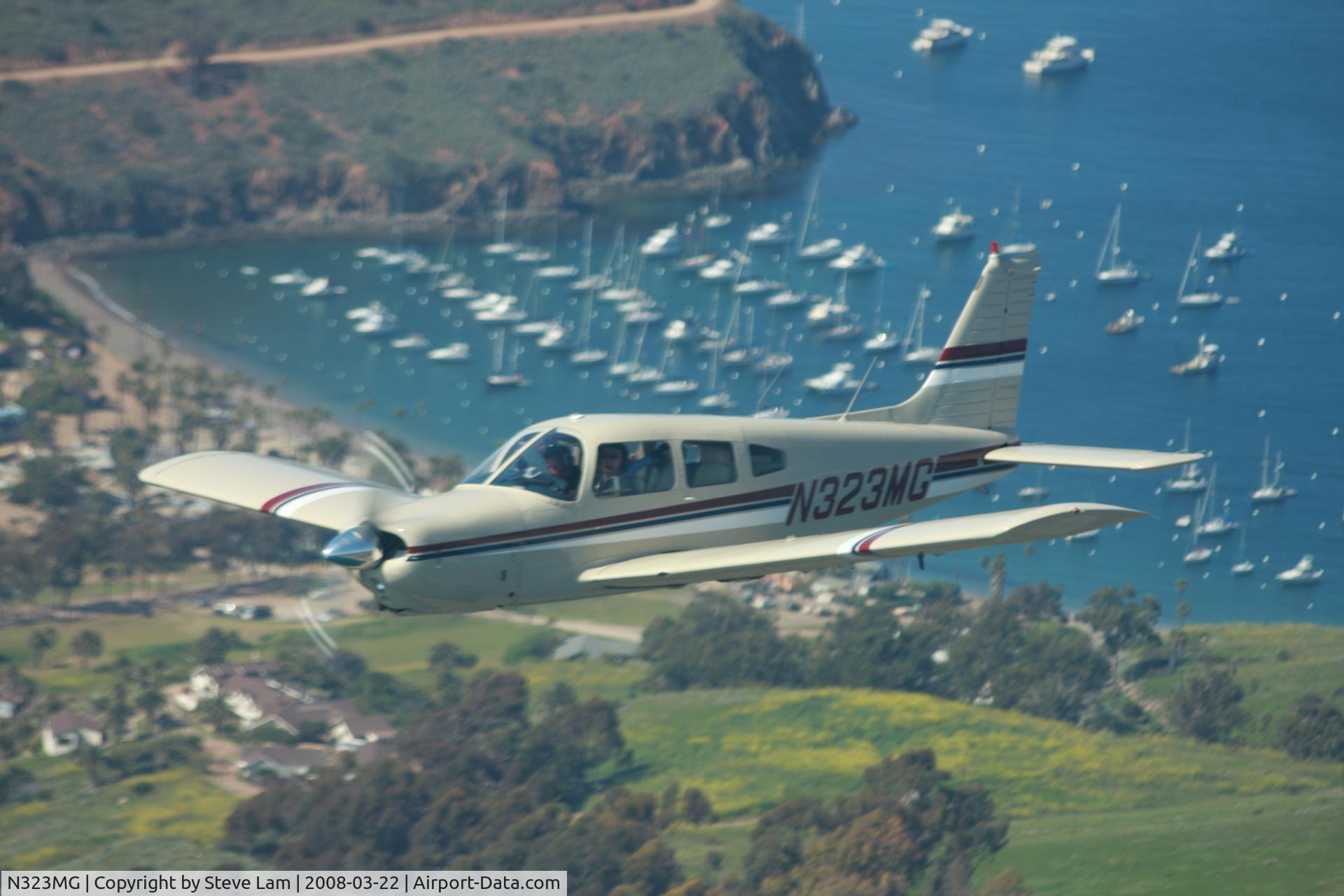 N323MG, 1976 Piper PA-28R-200 C/N 28R-7635256, N323MG over Two Harbor Catalina Island, California