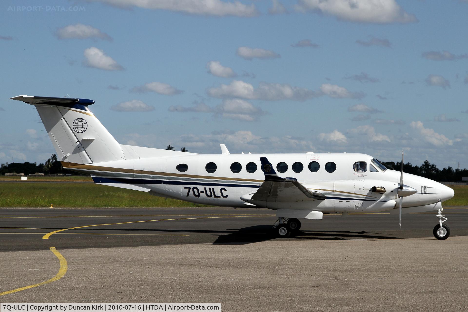 7Q-ULC, Hawker Beechcraft 350 King Air (B300) C/N FL-595, A Malawian gem taxiing on to the commuter ramp at Dar Es Salaam