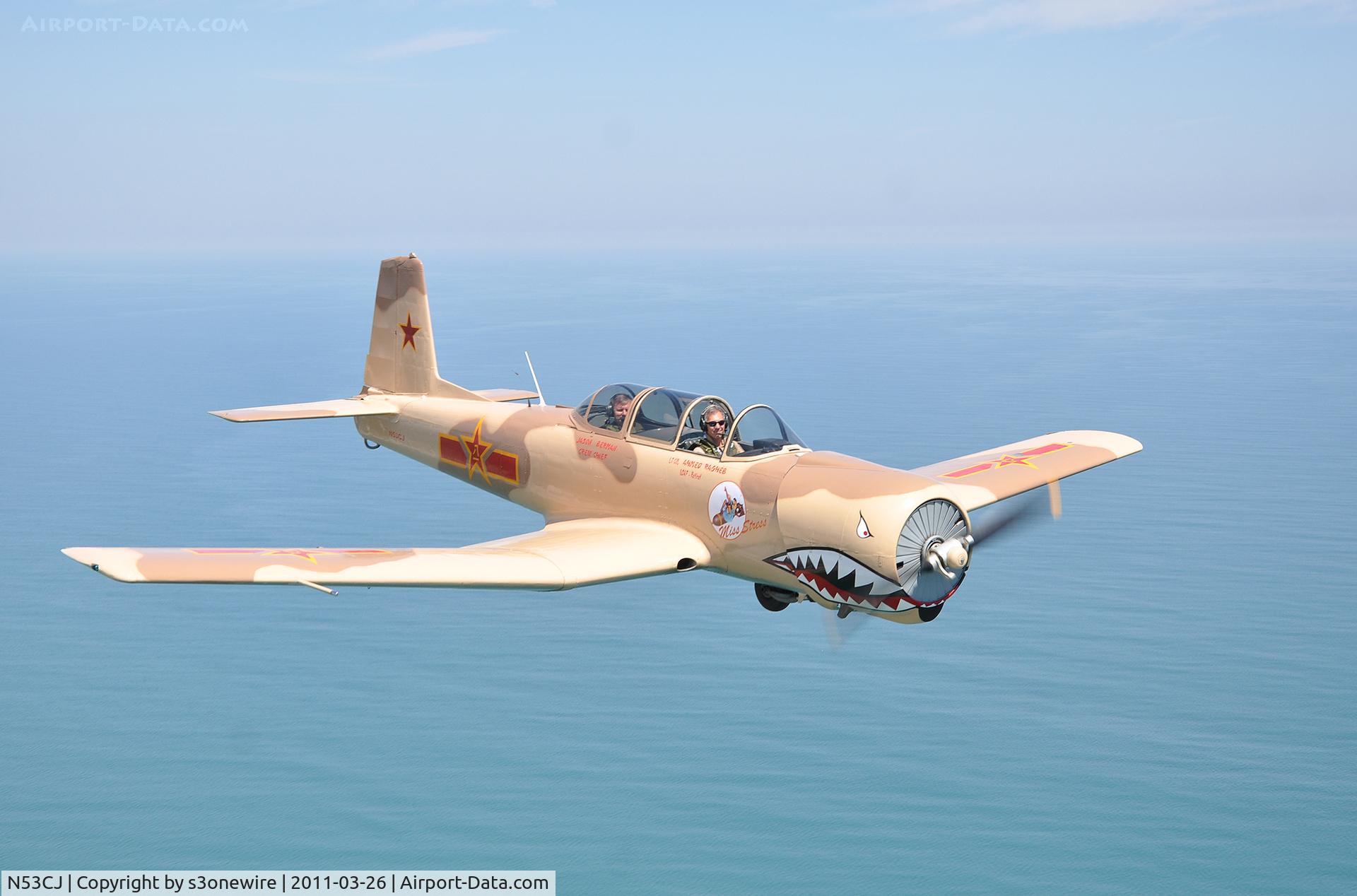 N53CJ, 1972 Nanchang CJ-6A C/N 2432062, Photoex over Flagler Beach