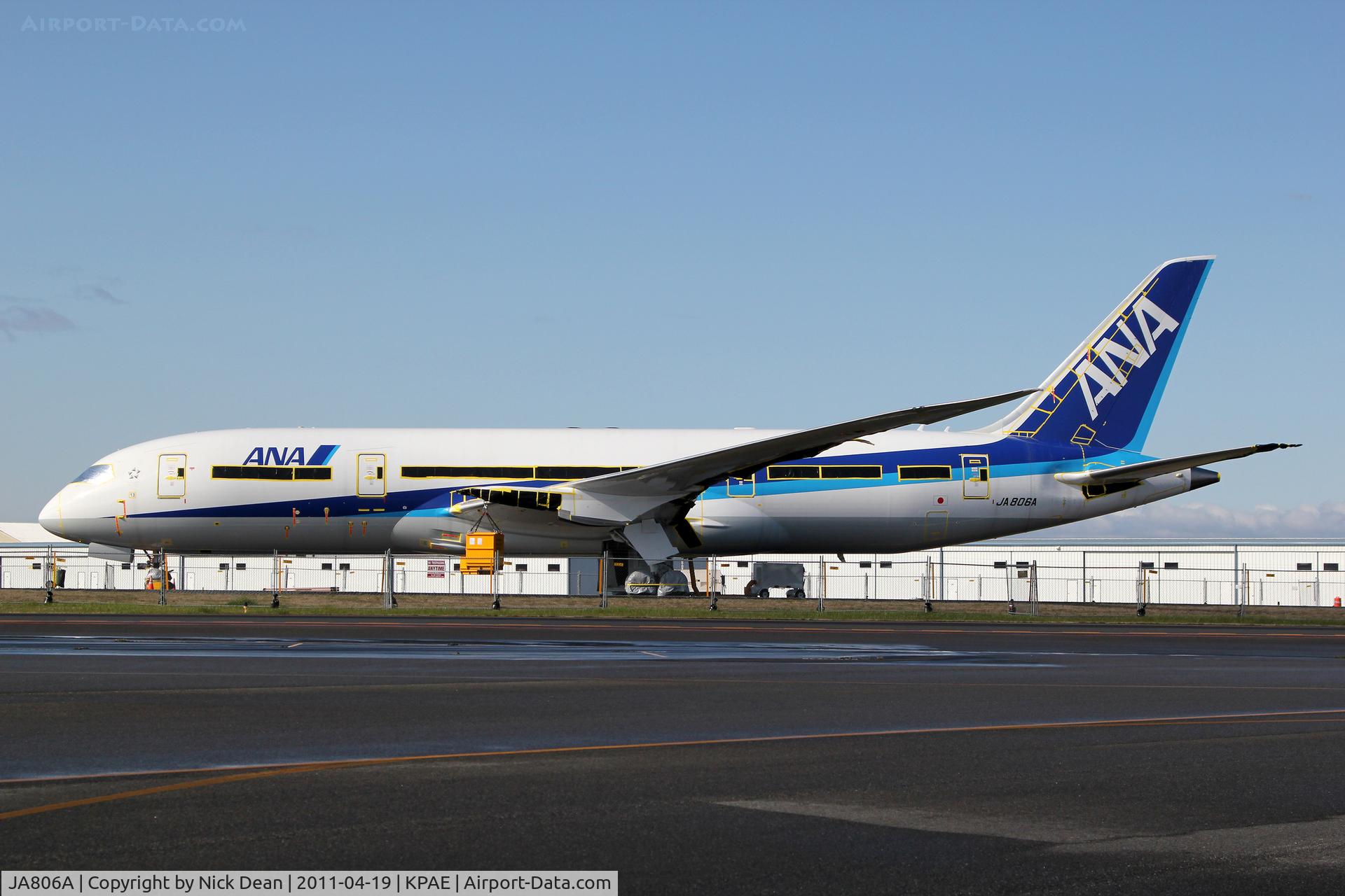 JA806A, 2012 Boeing 787-8 Dreamliner C/N 34515, KPAE In storage on RWY 11/29 minus engines.