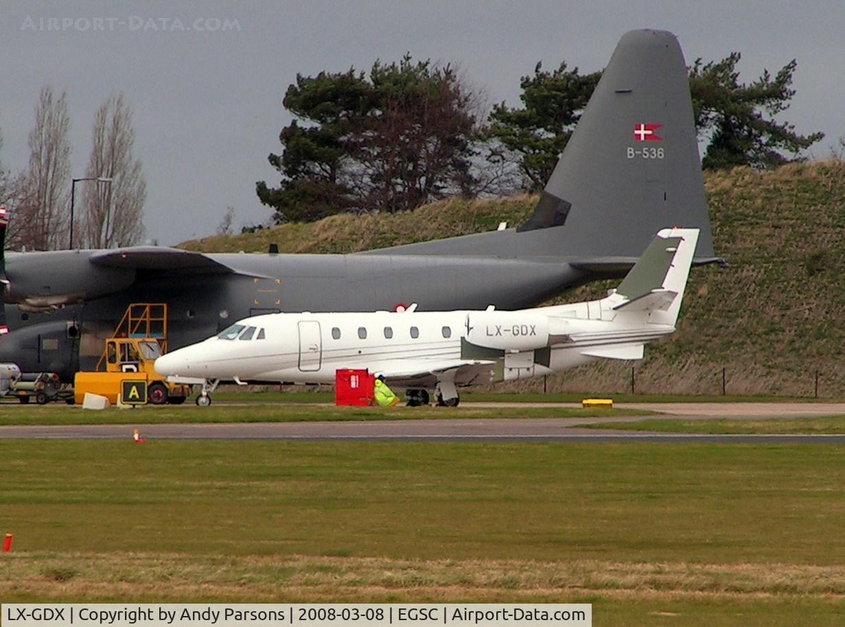 LX-GDX, 2006 Cessna 560XL Citation XLS C/N 560-5610, Just finishing its rebuild at Cambridge shortly befor coming G-OMEA