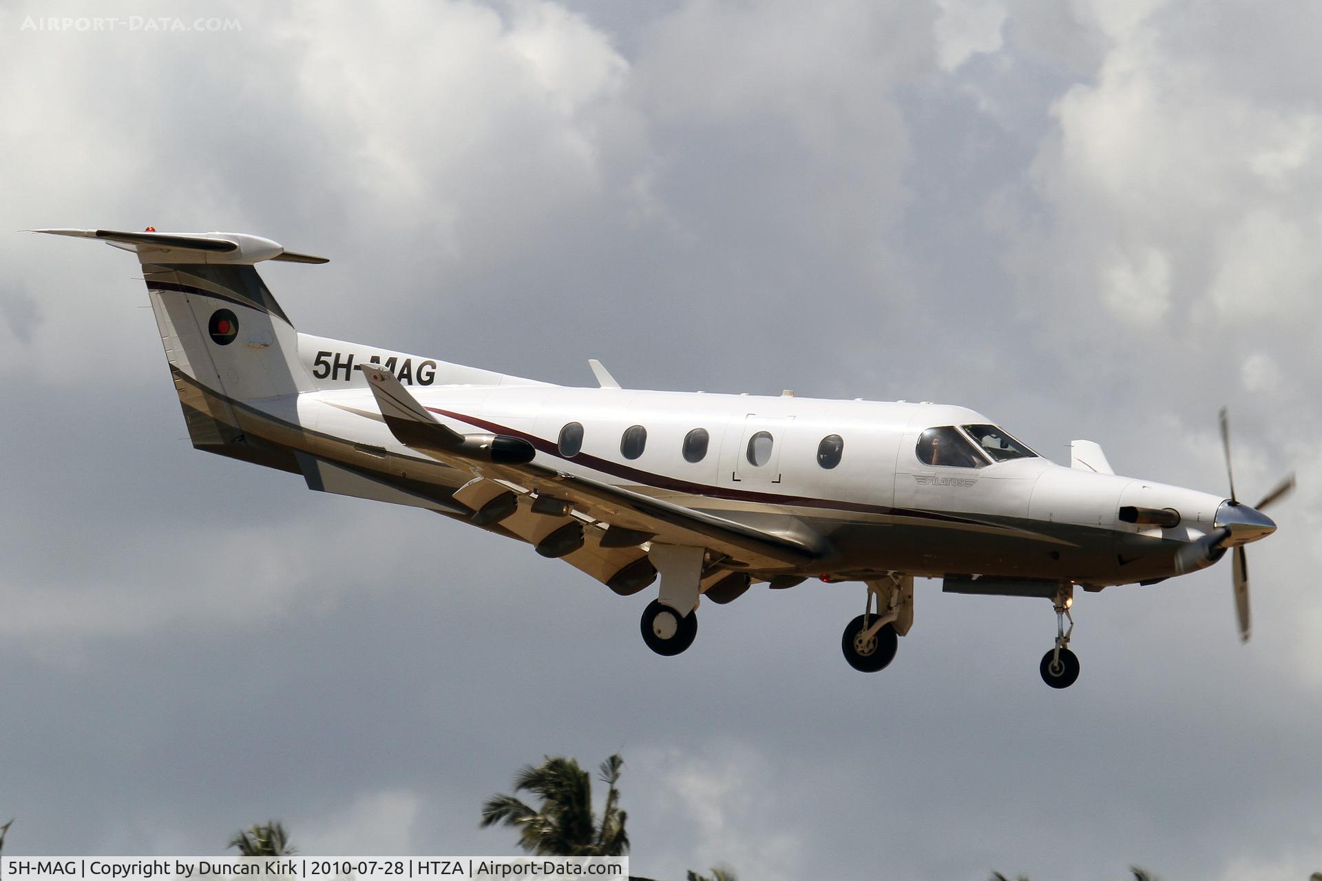 5H-MAG, 2004 Pilatus PC-12/45 C/N 557, Coastal's first PC12 landing at Zanzibar