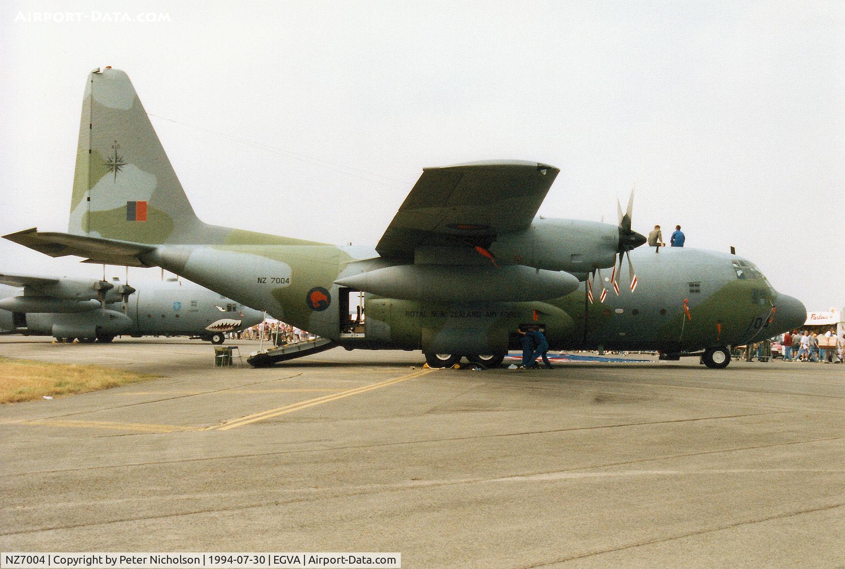 NZ7004, 1969 Lockheed C-130H Hercules C/N 382-4312, C-130H Hercules, callsign Kiwi 498, of 40 Squadron Royal New Zealand Air Force on display at the 1994 Intnl Air Tattoo at RAF Fairford.
