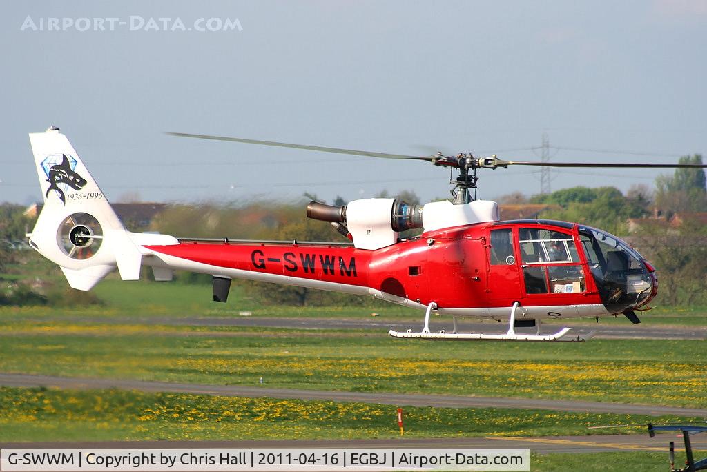 G-SWWM, 1973 Westland SA-341C Gazelle HT2 C/N WA1033, ex Royal Navy XW853, 'Sharks' display team. Now privately owned