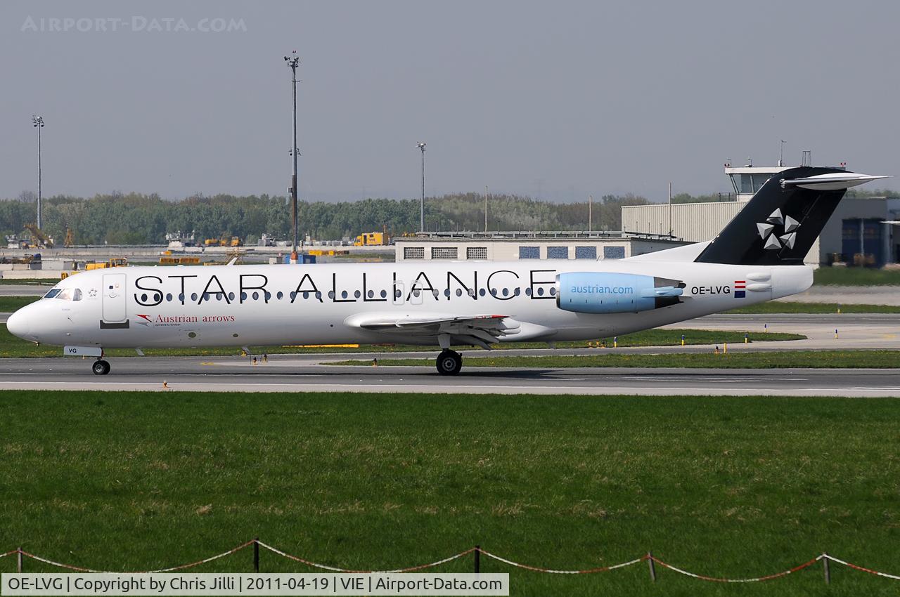 OE-LVG, 1994 Fokker 100 (F-28-0100) C/N 11520, Austrian arrows