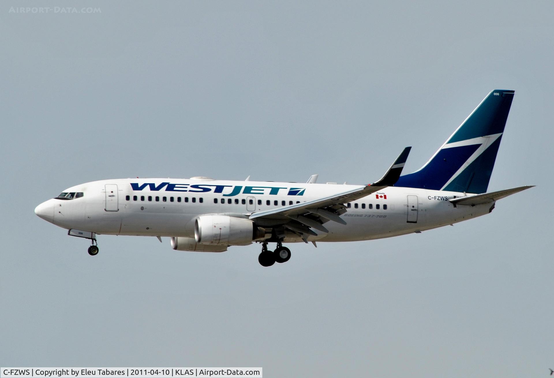 C-FZWS, 2001 Boeing 737-76N C/N 32731, Taken during final approach to McCarran International Airport in Las Vegas, Nevada.