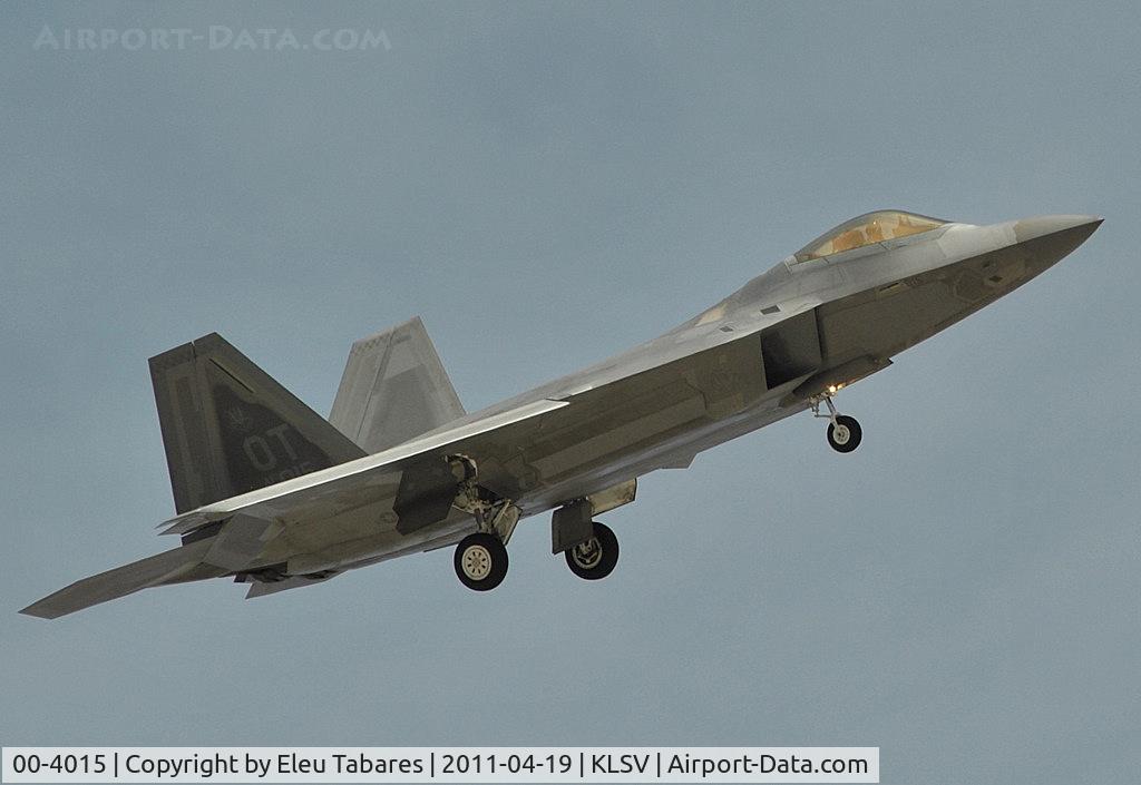00-4015, Lockheed Martin F/A-22A Raptor C/N 4015, Taken during Green Flag Exercise at Nellis Air Force Base, Nevada.