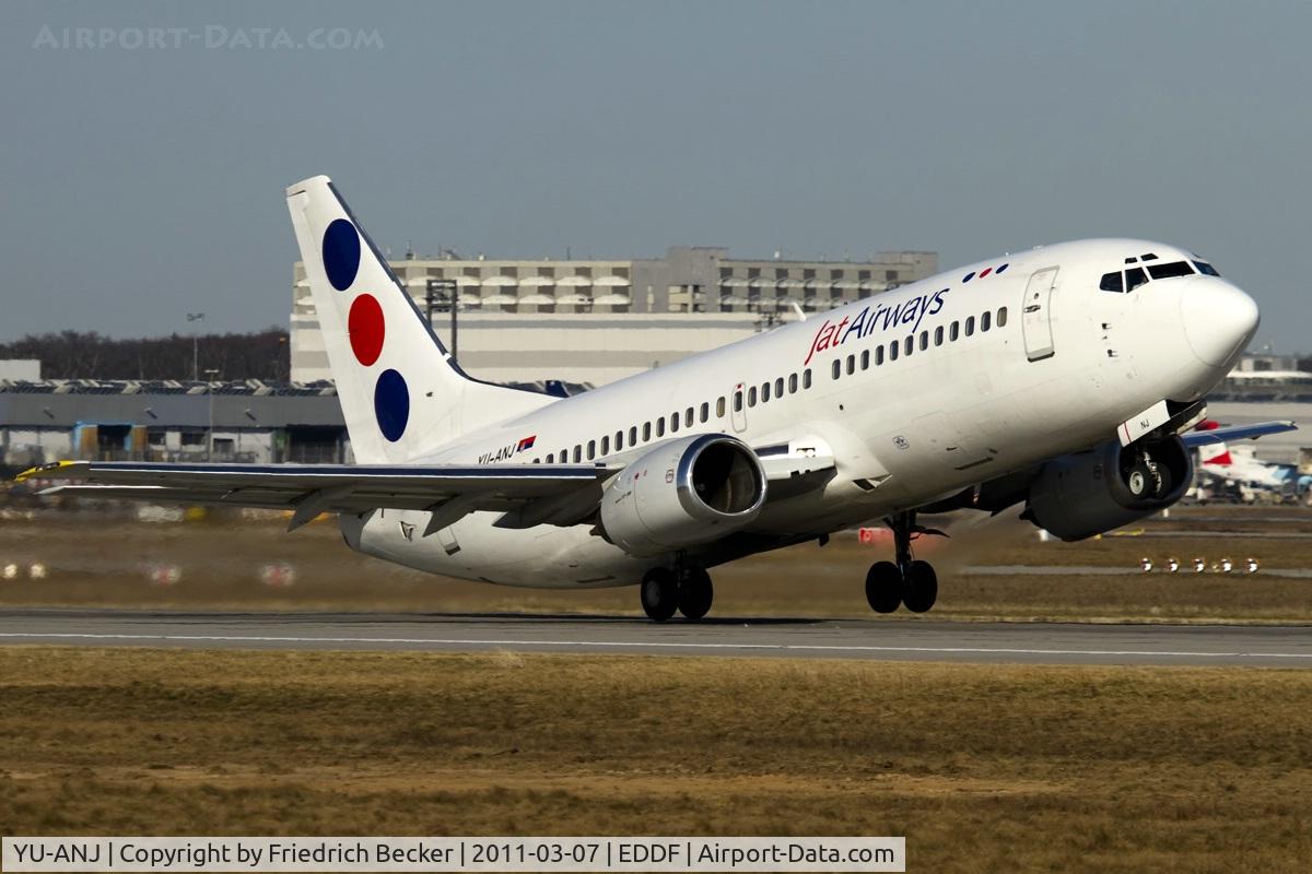 YU-ANJ, 1986 Boeing 737-3H9 C/N 23714/1305, rotating while departing via RW18W