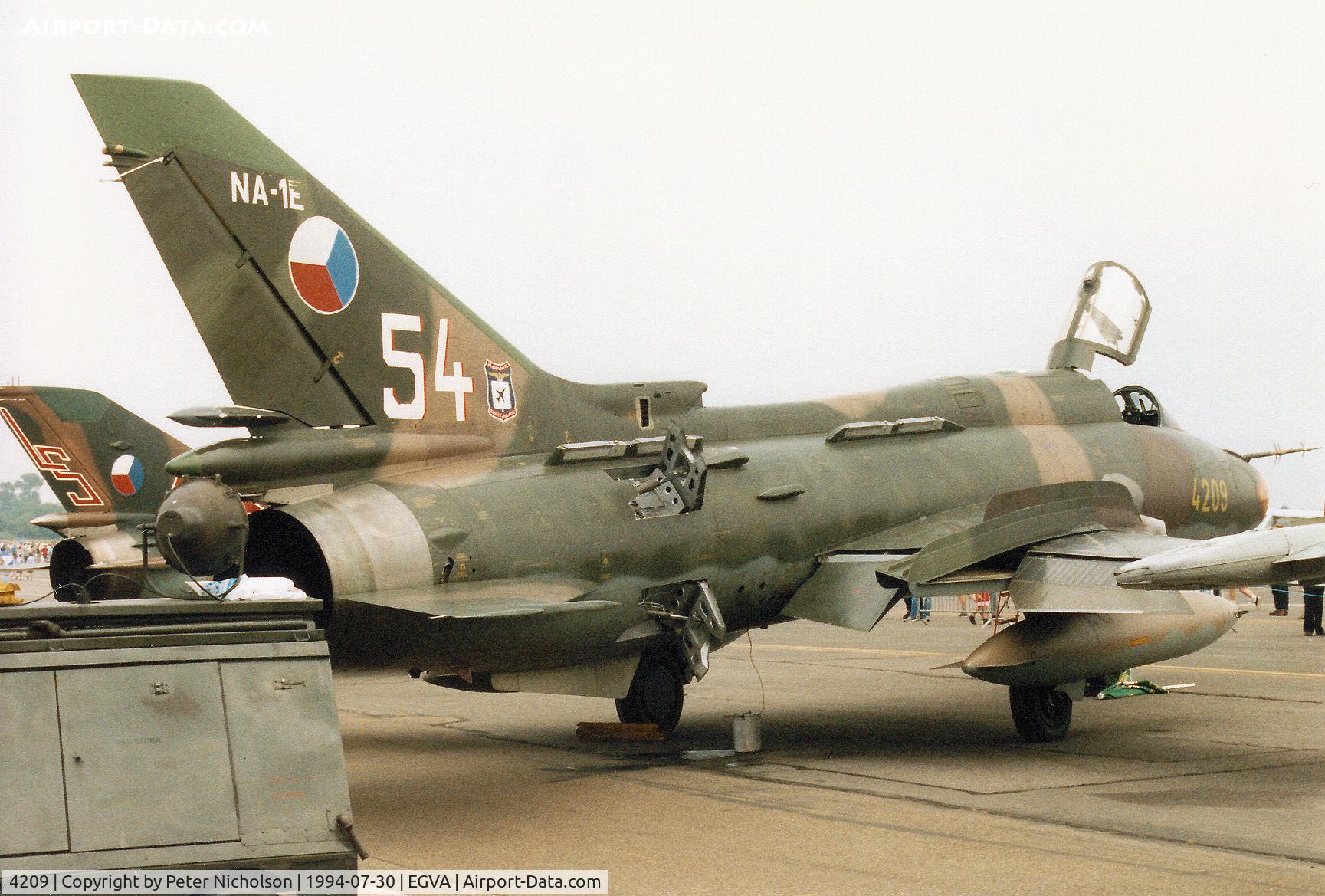 4209, Sukhoi Su-22M-4 C/N 42509, SU-22M-4 Fitter of the Czech Air Force on display at the 1994 Intnl Air Tattoo at RAF Fairford.