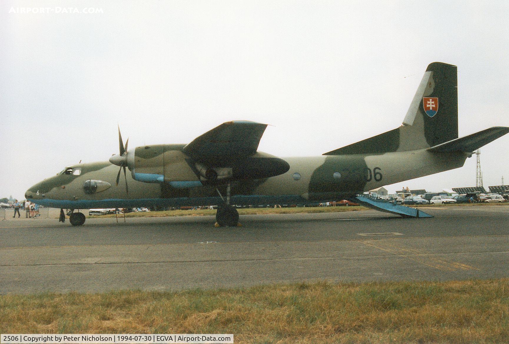 2506, Antonov An-26 C/N 12506, An-26 Curl of 2 Wing Slovak Air Force on display at the 1994 Intnl Air Tattoo at RAF Fairford.