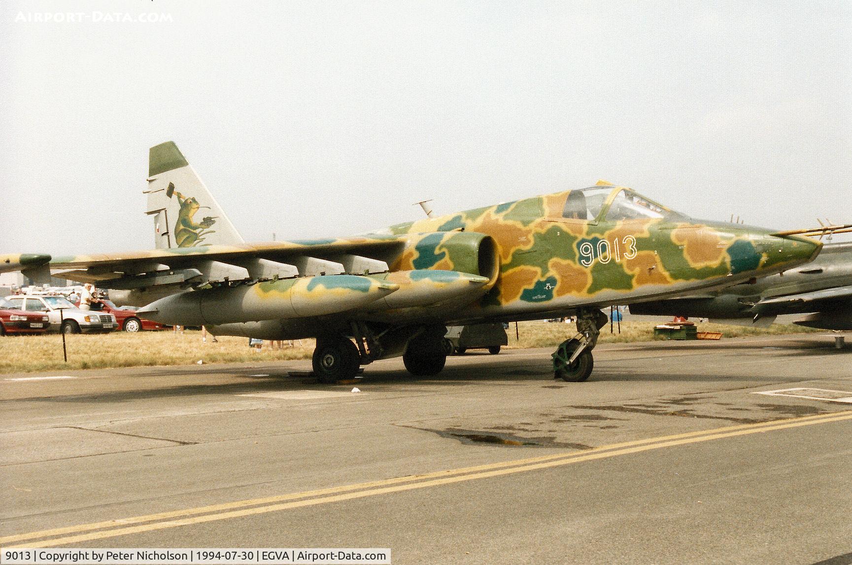9013, Sukhoi Su-25K C/N 25508109013, Su-25K Frogfoot of 30 BLP Czech Air Force on display at the 1994 Inntl Air Tattoo at RAF Fairford.
