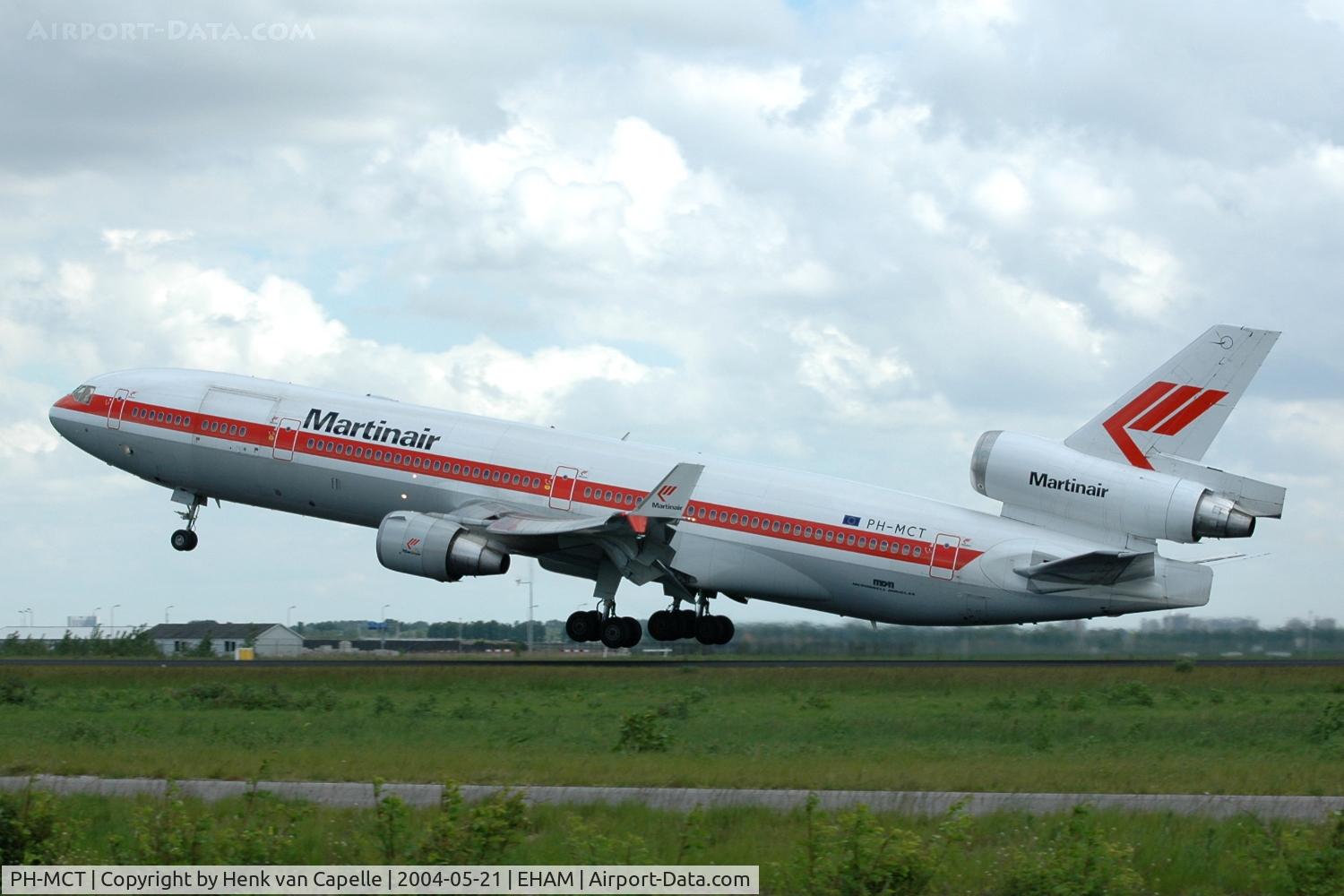 PH-MCT, 1995 McDonnell Douglas MD-11F C/N 48629, Martinair MD-11CF freighter taking off from Schiphol airport, Amsterdam.