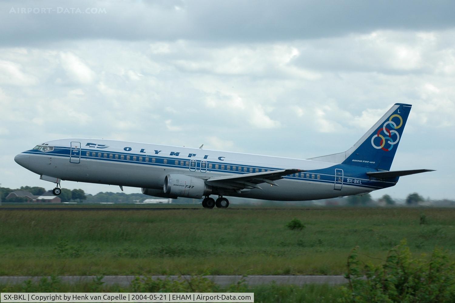 SX-BKL, 1990 Boeing 737-4Y0 C/N 24915/2055, Olympic Airways Boeing 737-400 taking off from Schiphol airport, Amsterdam.