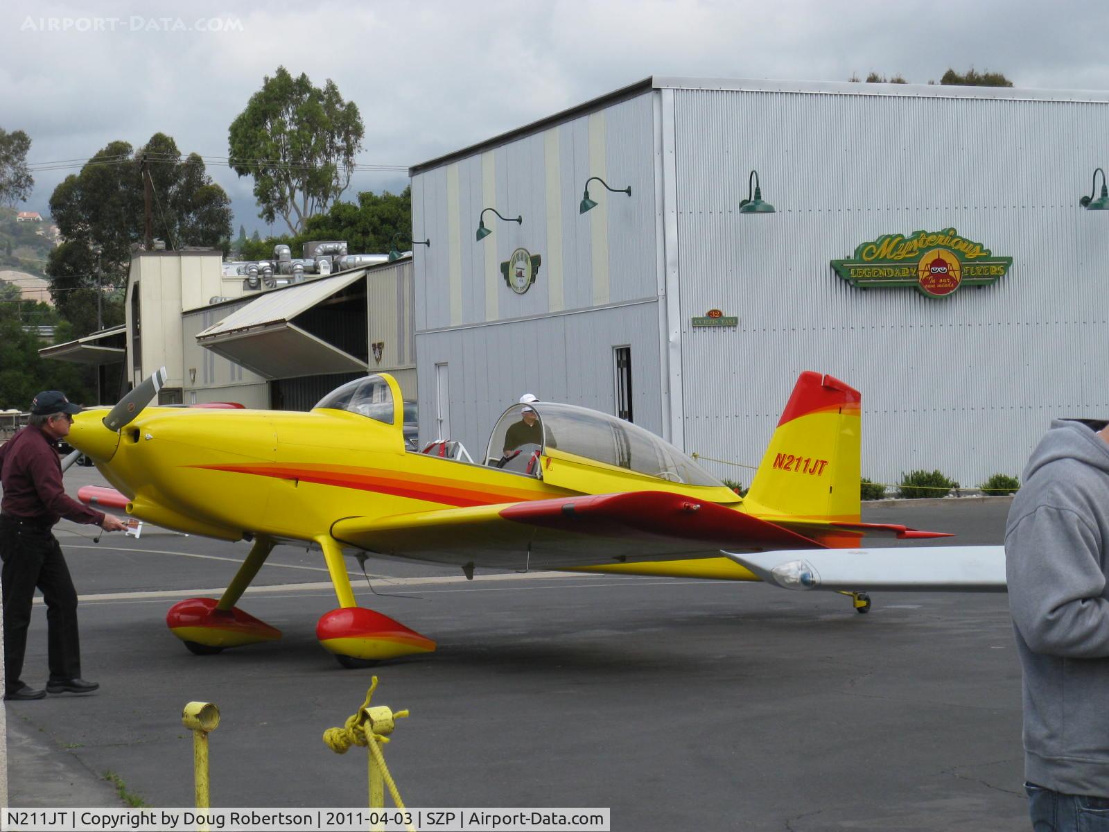 N211JT, 2006 Vans RV-8 C/N 81002, 2006 Taylor VAN's RV-8, Lycoming O-320-A2B 150 Hp, bonding wire to aircraft for safe refueling