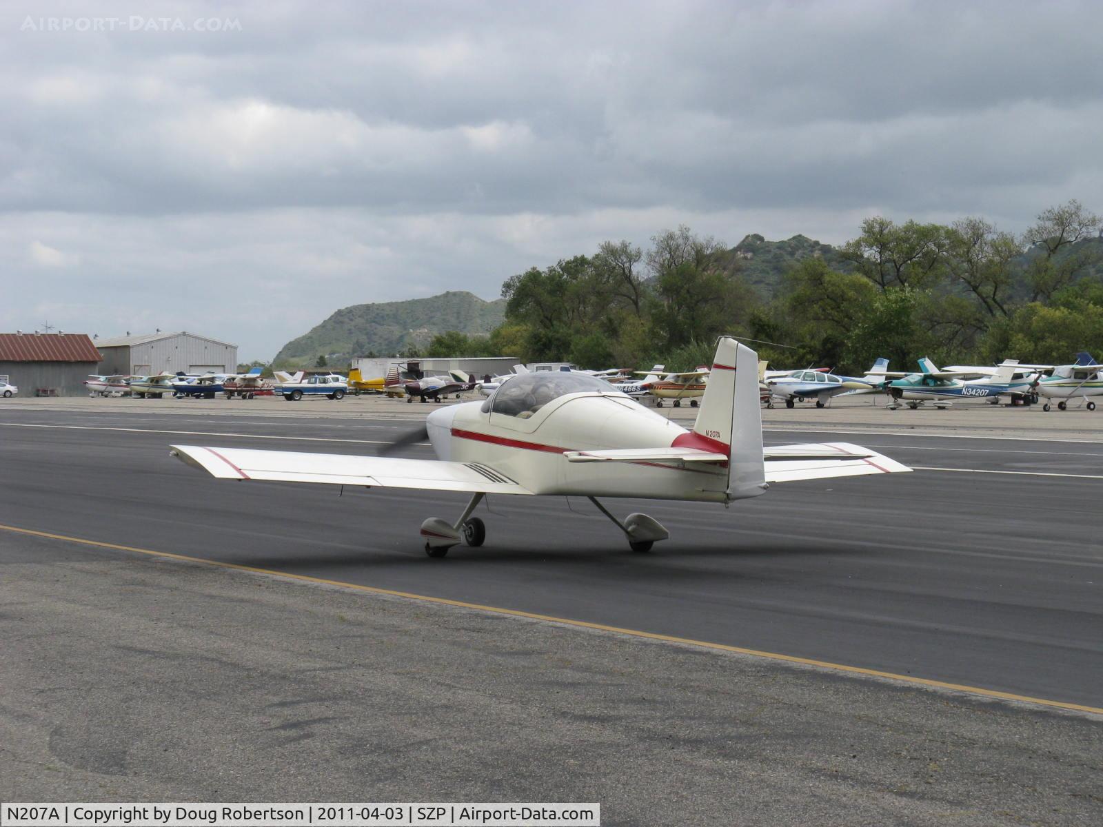 N207A, 1993 Vans RV-6A C/N 20430, 1993 Abercrombie VAN's RV-6A, Lycoming O-320 160 Hp, taxi back to transient parking