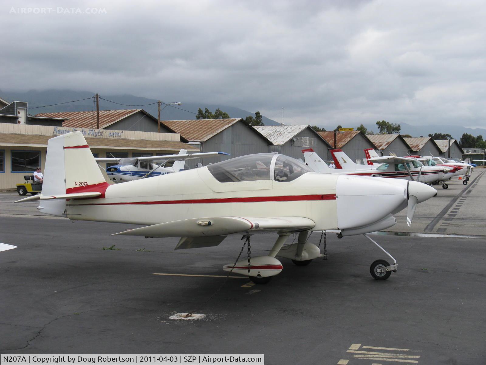 N207A, 1993 Vans RV-6A C/N 20430, 1993 Abercrombie VAN's RV-6A, Lycoming O-320 160 Hp, at transient parking