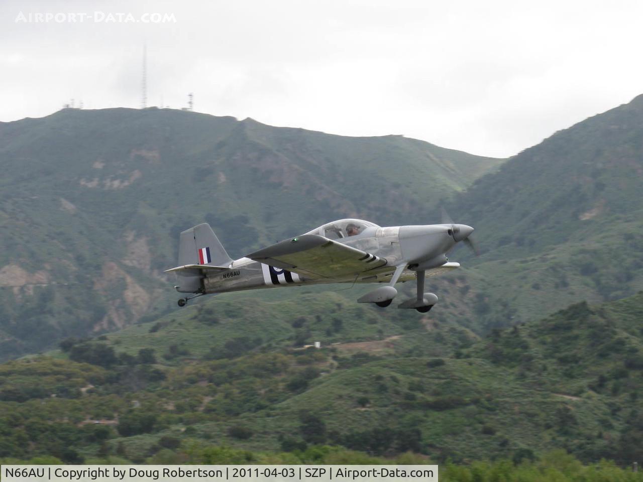 N66AU, Vans RV-6 C/N 20119, 2009 Farmer VAN's RV-6, Lycoming O-320 160 Hp, takeoff climb Rwy 22