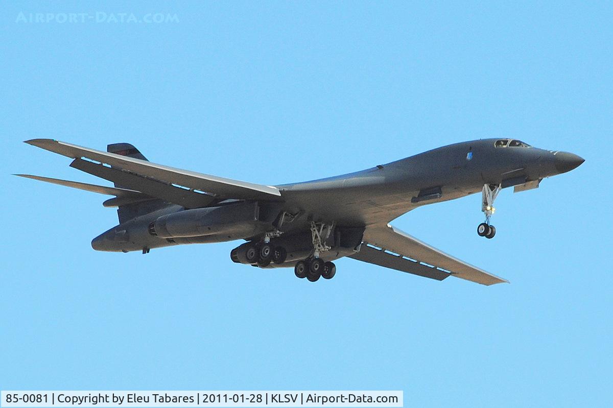 85-0081, 1985 Rockwell B-1B Lancer C/N 41, Taken during Red Flag Exercise at Nellis Air Force Base, Nevada.