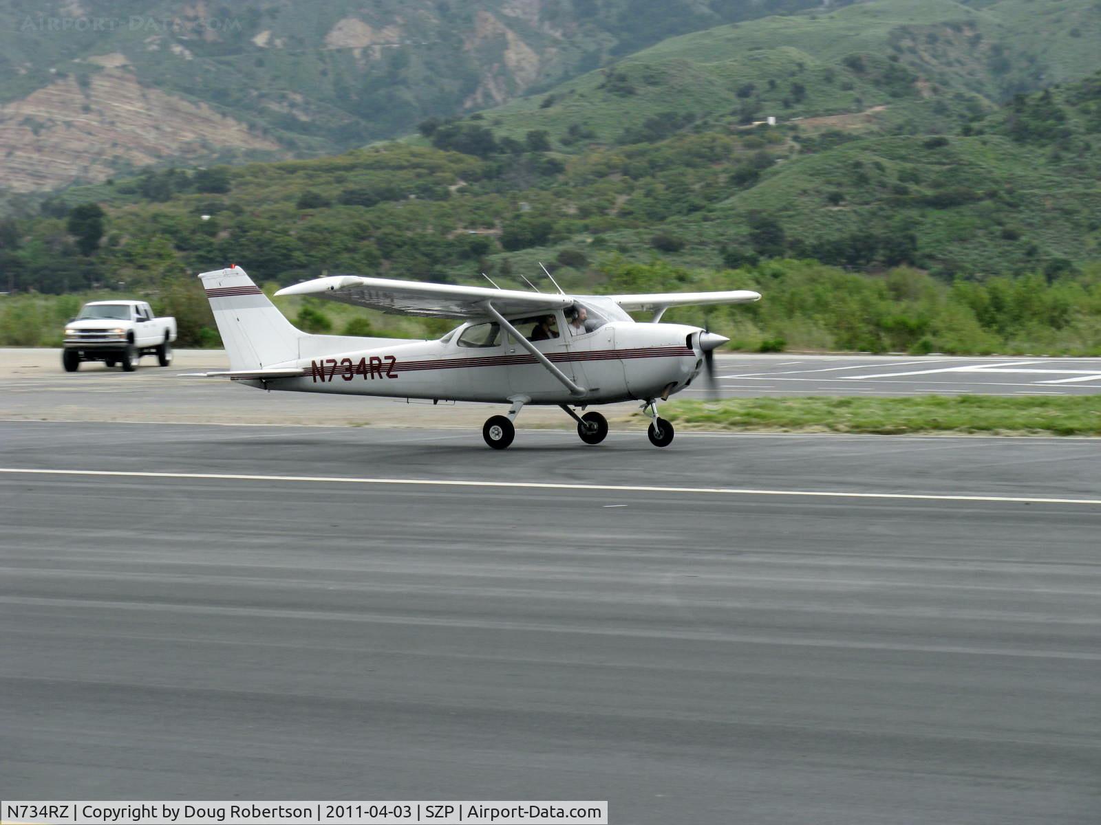 N734RZ, 1977 Cessna 172N C/N 17269067, 1977 Cessna 172N, Lycoming O-320-H2AD 160 Hp for 100LL, landing roll Rwy 22