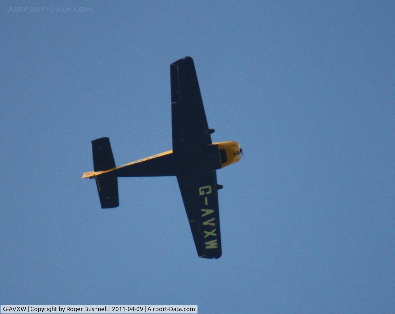 G-AVXW, 1967 Rollason Druine D-62B Condor C/N RAE/625, Flying over North Gorley Hampshire U.K.