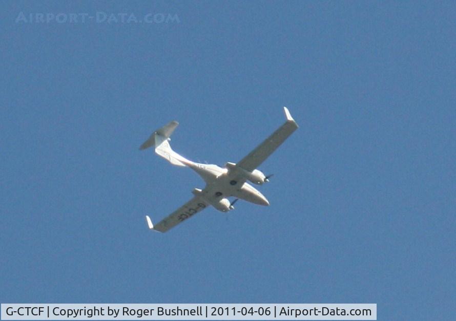G-CTCF, 2005 Diamond DA-42 Twin Star C/N 42.045, Flying over North Gorley Hampshire U.K.