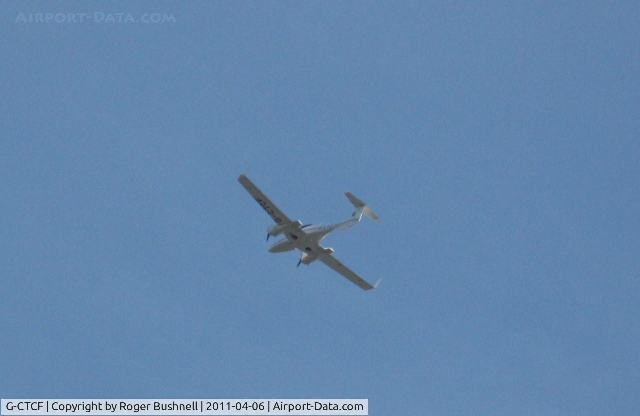 G-CTCF, 2005 Diamond DA-42 Twin Star C/N 42.045, Flying over North Gorley Hampshire U.K.