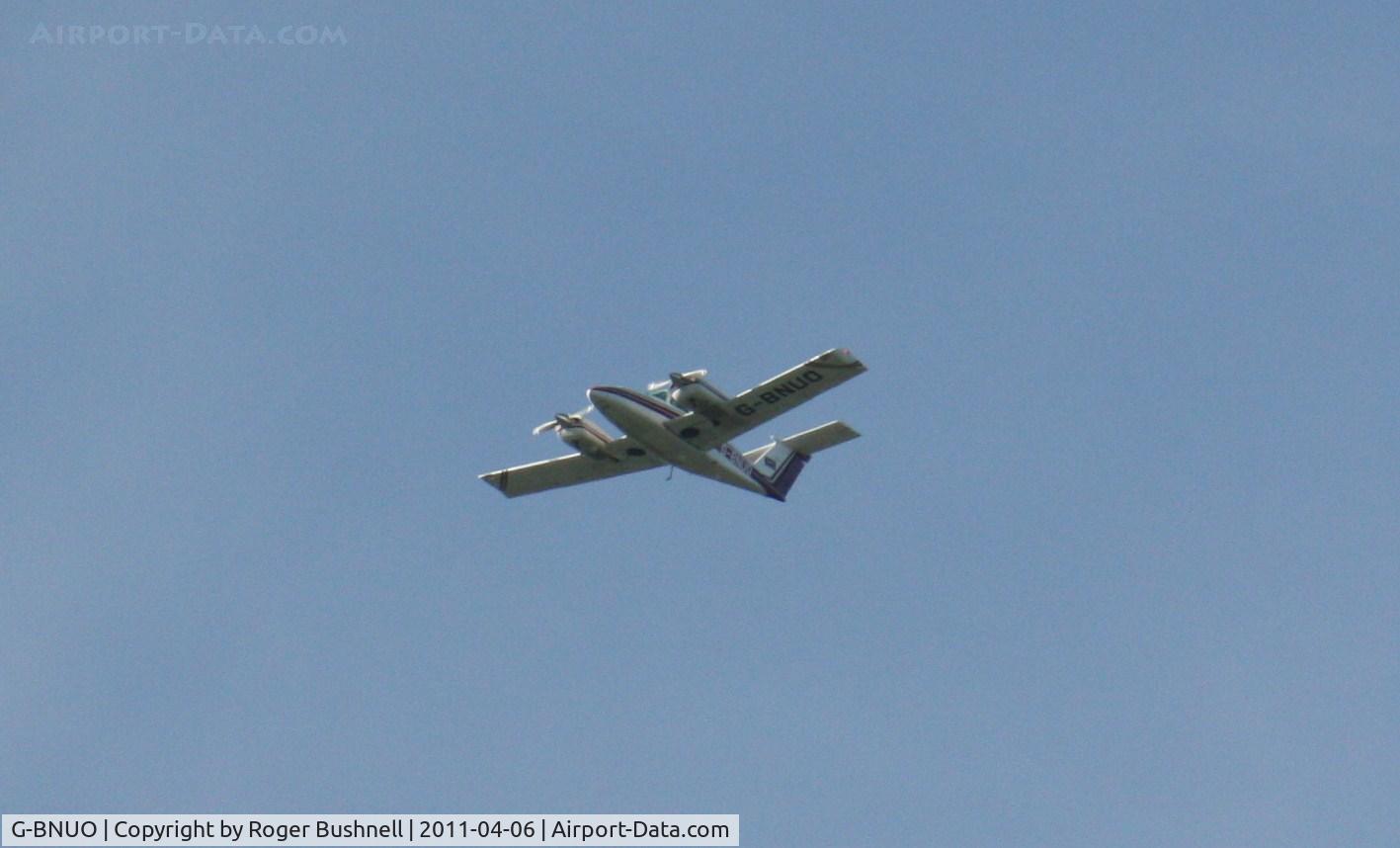 G-BNUO, 1979 Beech 76 Duchess C/N ME-250, Flying over North Gorley Hampshire U.K.