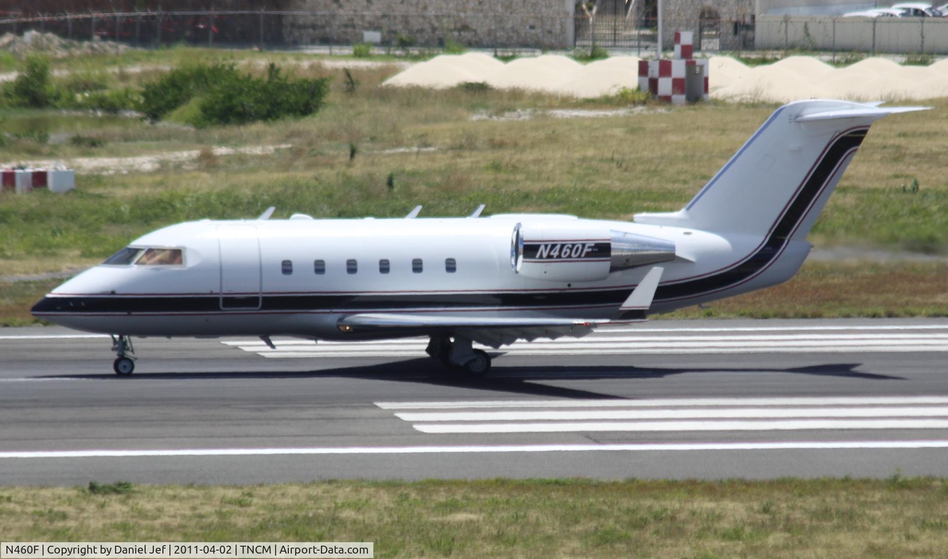 N460F, 1989 Canadair Challenger 604 (CL-600-2B16) C/N 5055, N460F departing TNCM