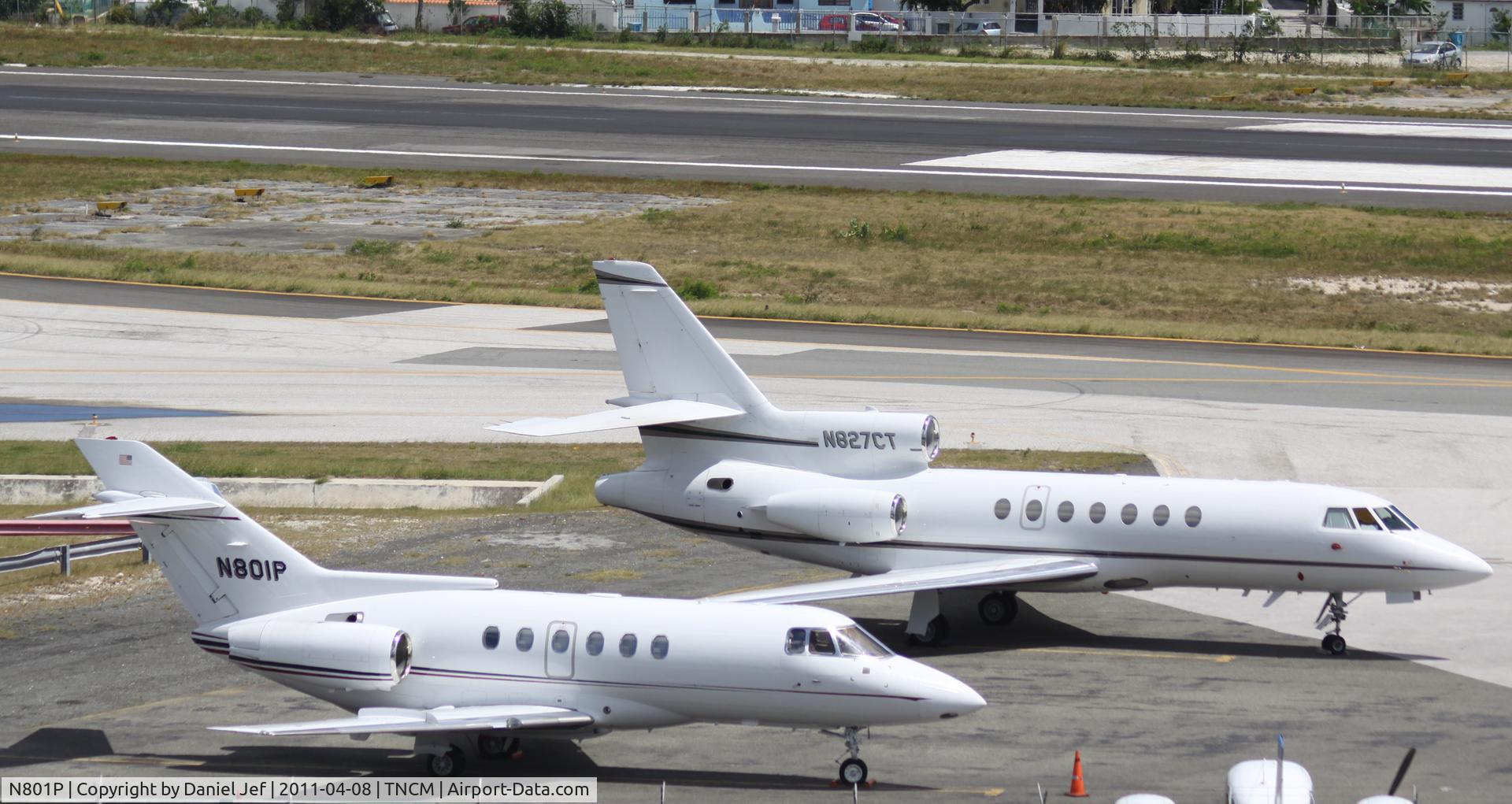 N801P, 1990 British Aerospace BAe.125 Series 800A C/N 258191, 801P park at TNCM