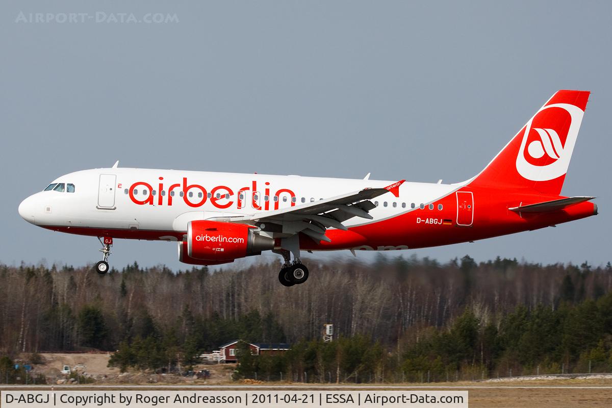 D-ABGJ, 2008 Airbus A319-112 C/N 3415, AB8102 TXL-ARL