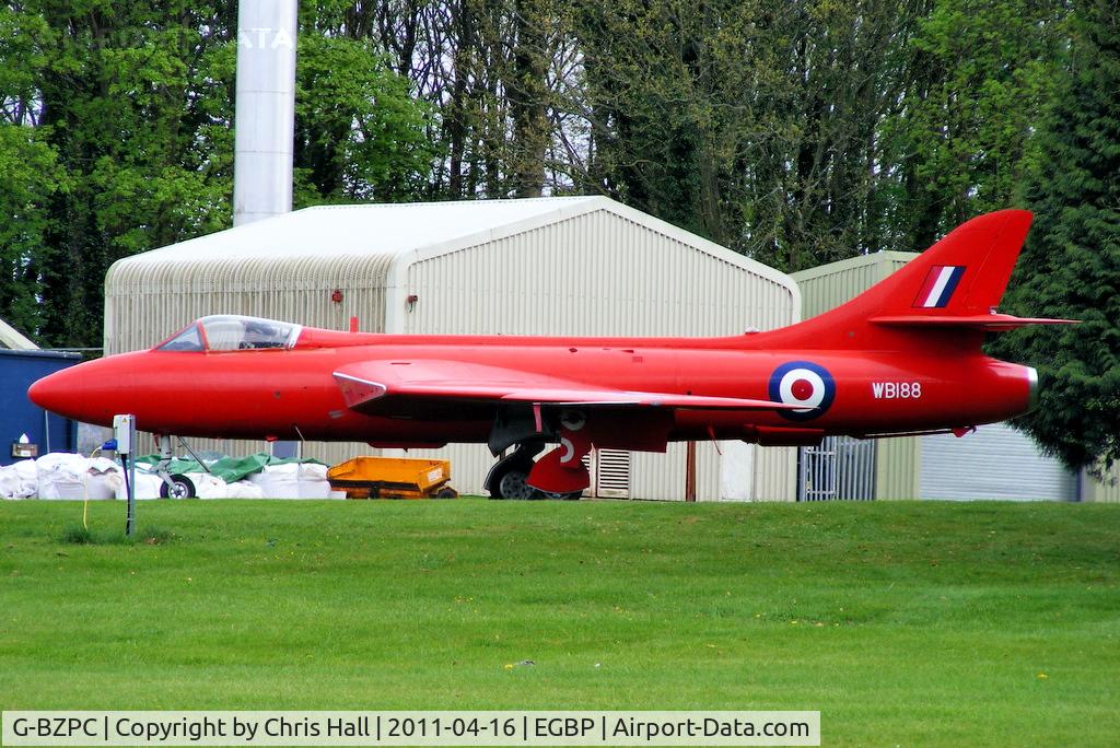 G-BZPC, 1955 Hawker Hunter GA.11 C/N HABL-003061, now moved from its Gate Guard position