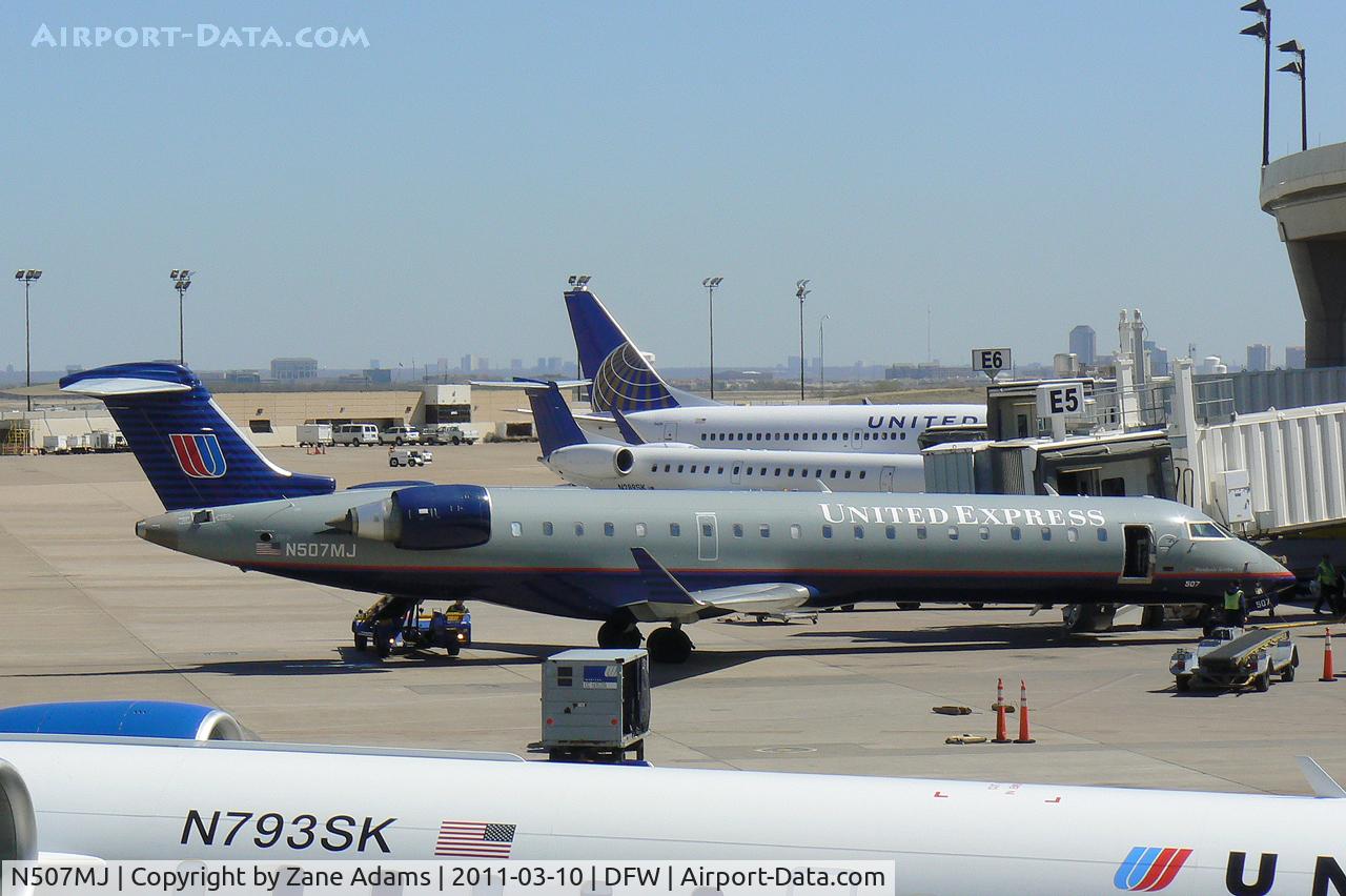 N507MJ, 2003 Bombardier CRJ-701 (CL-600-2C10) Regional Jet C/N 10017, United Express at DFW Airport
