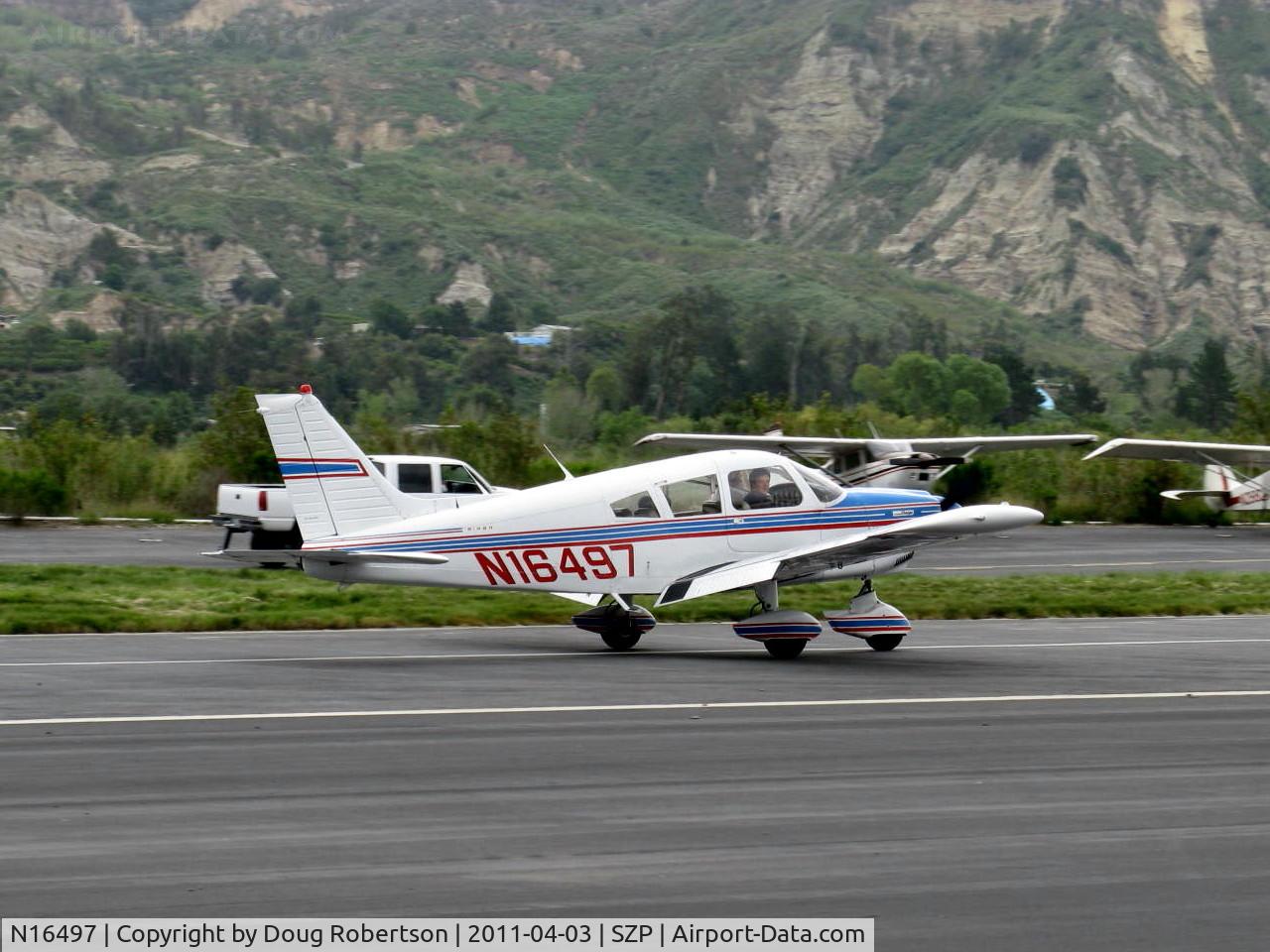 N16497, 1973 Piper PA-28-235 Cherokee Charger C/N 28-7310101, 1973 Piper PA-28-235 CHEROKEE CHARGER, Lycoming O-540-D4B5 235 Hp, landing roll Rwy 22