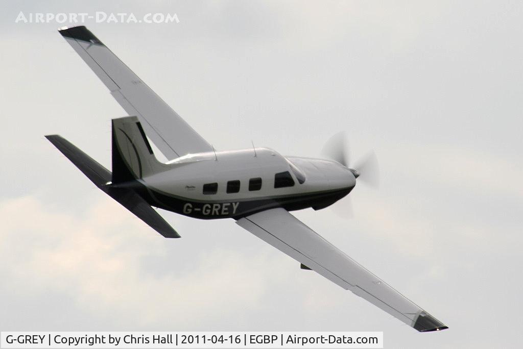 G-GREY, 1998 Piper PA-46-350P Malibu Mirage C/N 4636155, departing back to Staverton