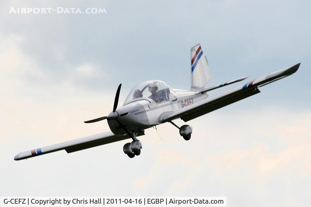 G-CEFZ, 2006 Cosmik EV-97 TeamEurostar UK C/N 2824, landing on Runway 09L without power