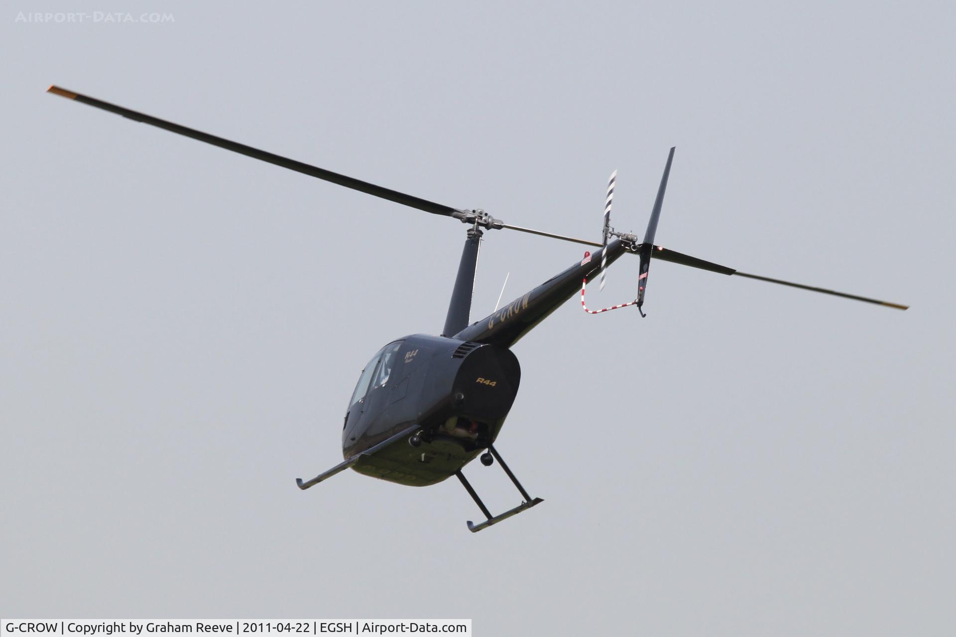 G-CROW, 2000 Robinson R44 Astro C/N 0754, Departing Norwich.
