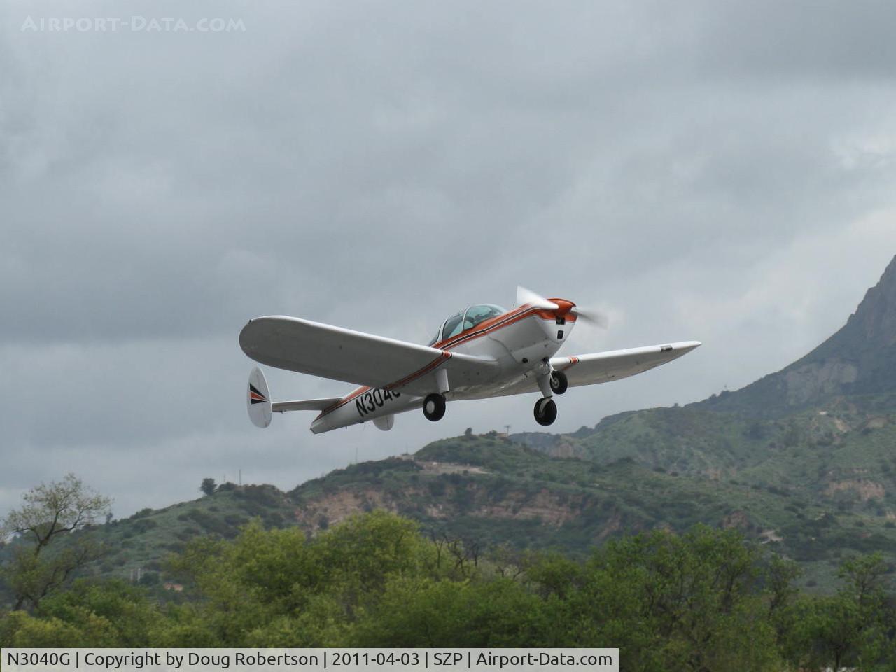 N3040G, 1961 Forney F-1A Aircoupe C/N 5740, 1961 Forney FORNAIRE F-1A AIRCOUPE, Continental O-200-A 100 Hp upgrade, SAME OWNER/PILOT AN INCREDIBLE 50 YEARS, takeoff climb Rwy 22