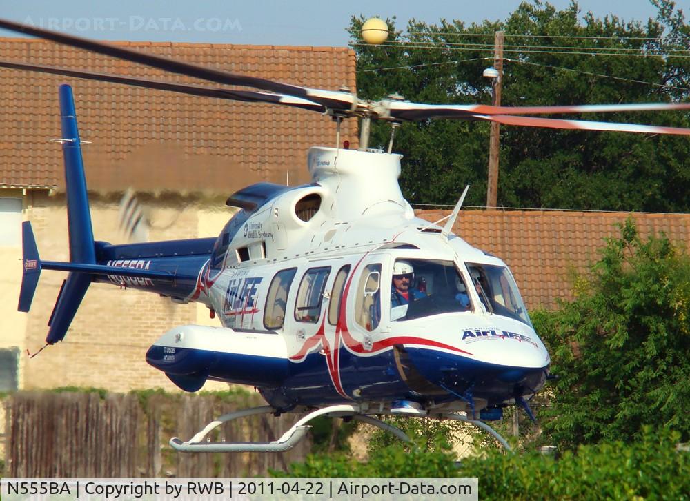 N555BA, 2006 Bell 430 C/N 49119, Departing from N.E.Baptist Helipad, no listing on the code.
