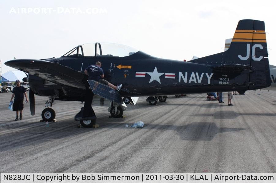 N828JC, 1955 North American T-28B Trojan C/N 219-11, On display at Sun N Fun 2011 - Lakeland, FL
