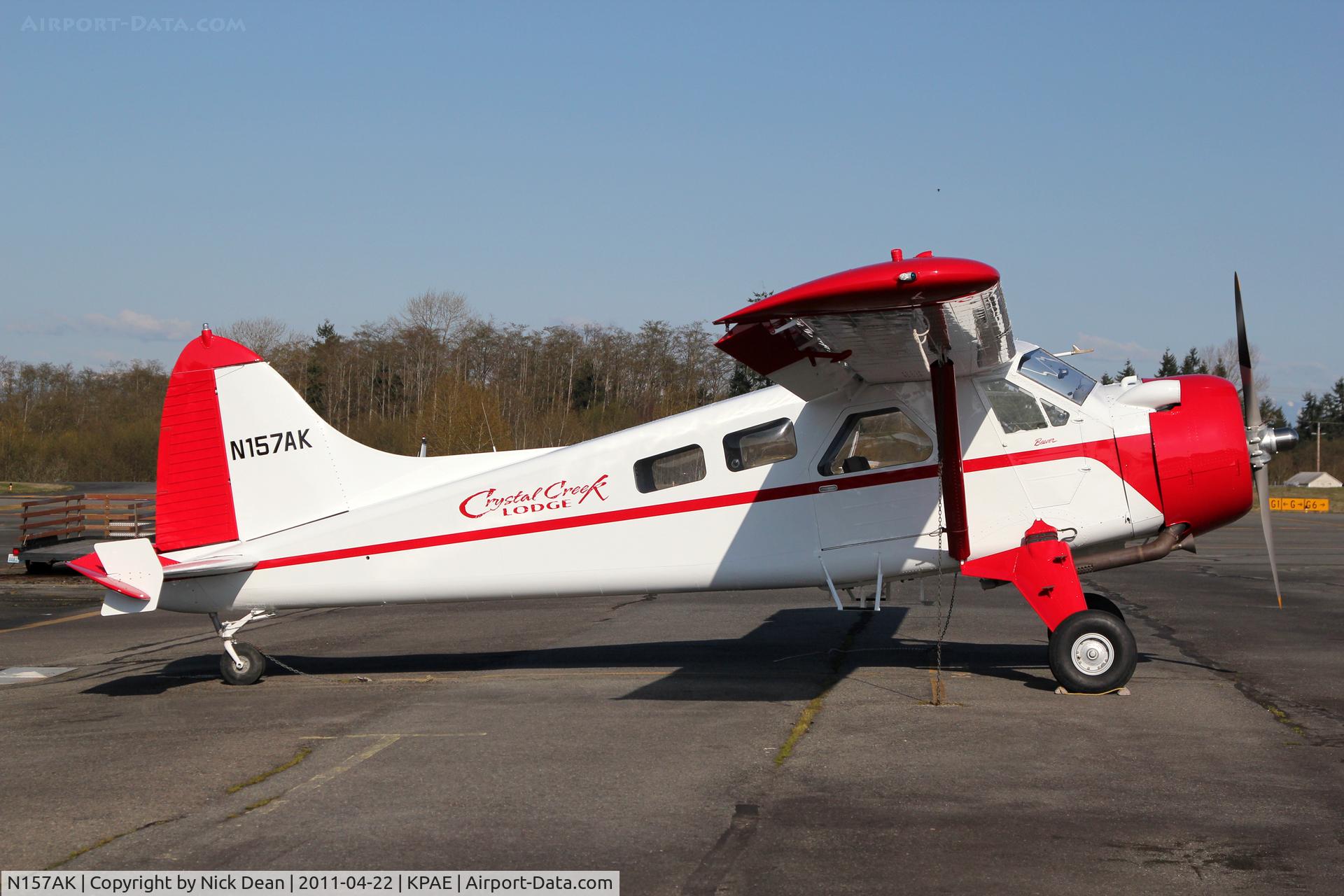 N157AK, 1965 De Havilland Canada DHC-2 Beaver Mk.1 C/N 1601, KPAE/PAE Sitting outside Sunquest Air Specialties after a very nice repaint.