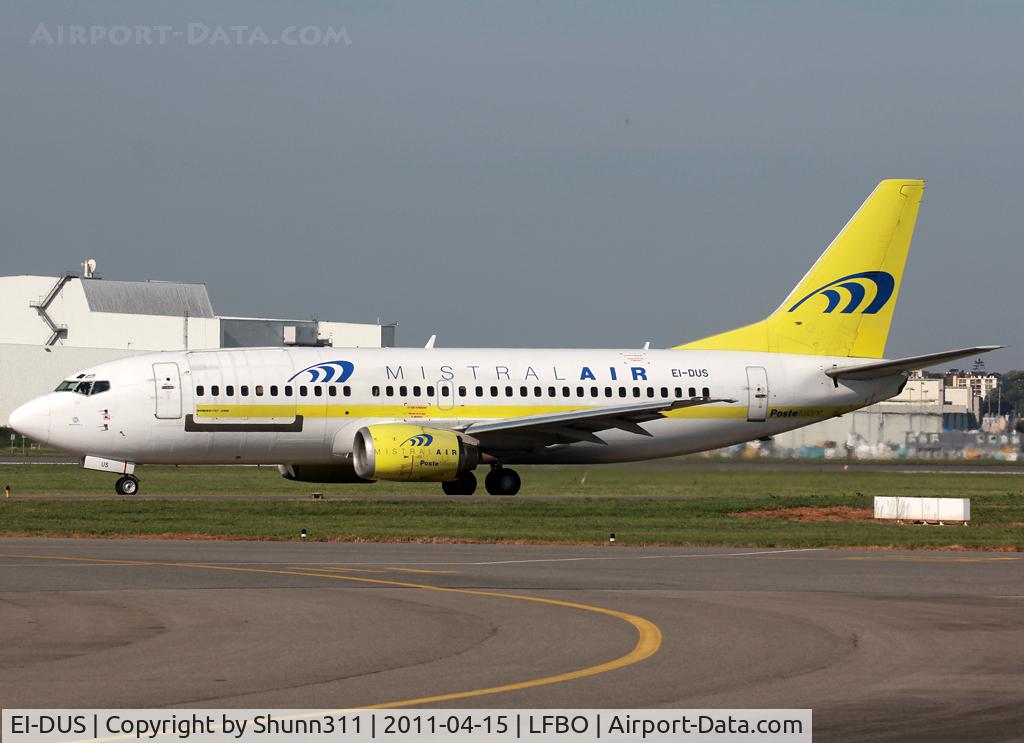 EI-DUS, 1988 Boeing 737-3M8(QC) C/N 24021, Taxiing holding point rwy 32R for departure...