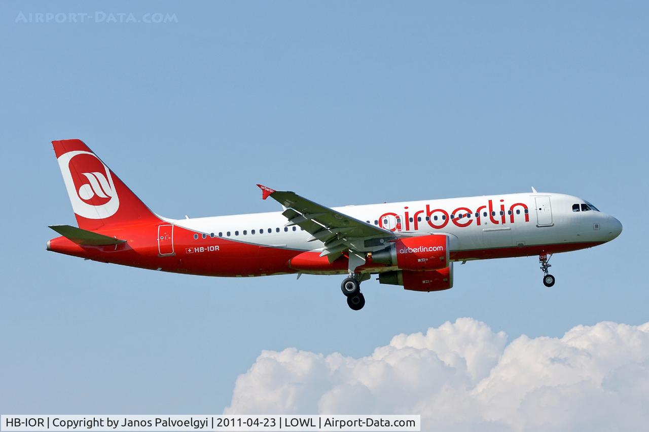 HB-IOR, 2009 Airbus A320-214 C/N 4033, Air Berlin (Belair) Airbus A320-214 to approach to LOWL/LNZ