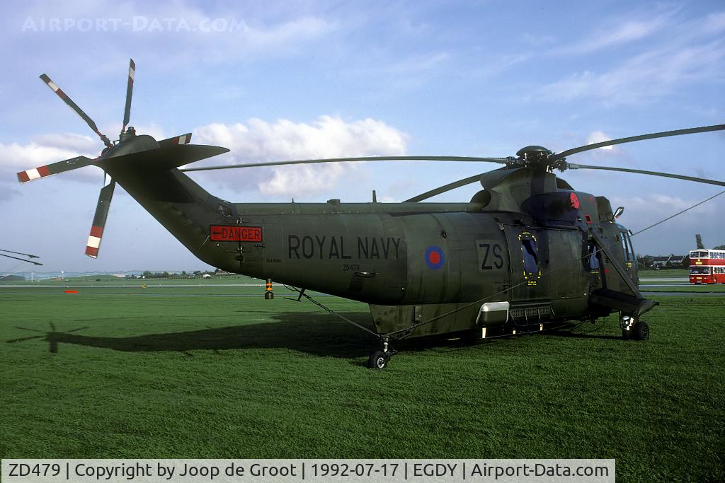 ZD479, 1984 Westland Sea King HC.4 C/N WA934, at the flighline during the evening photo call prior to the 1992 open house.